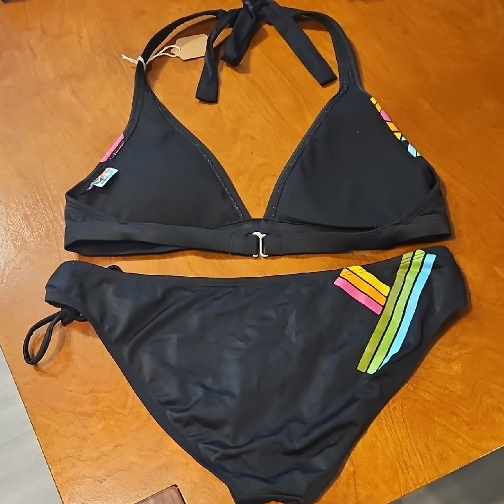 Roxy Black Bikini with Multicolor Accents - Picture 5 of 6